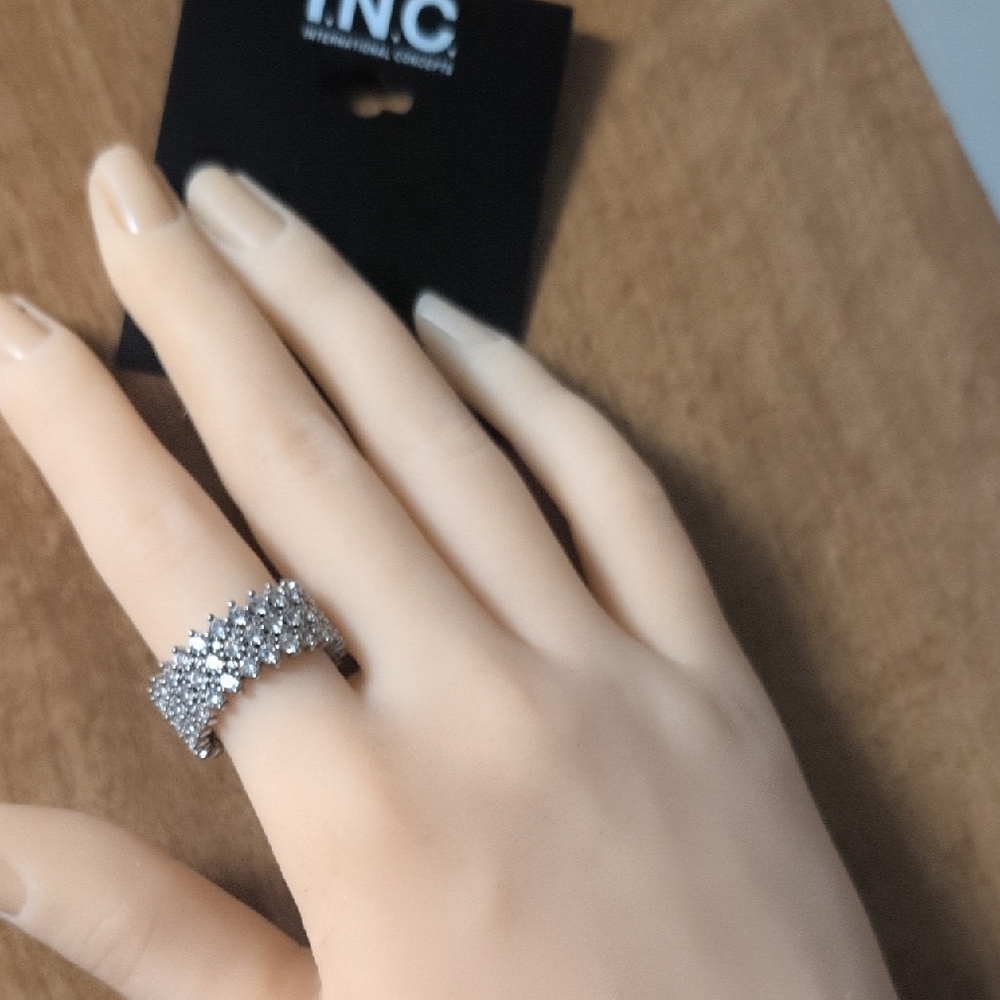 INC International Concepts Silver Lattice Ring